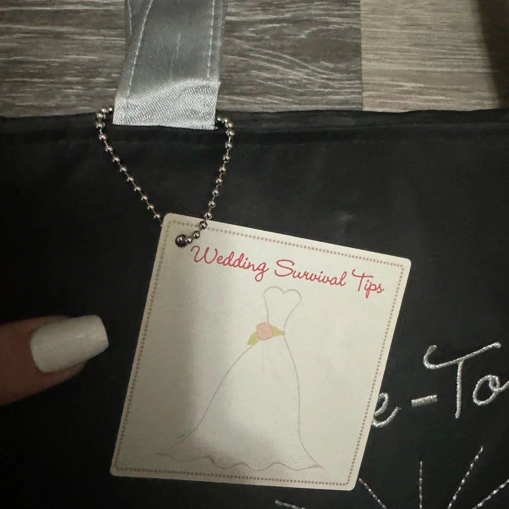 Bride To Be Black & Silver Tote Bag - Picture 3 of 6